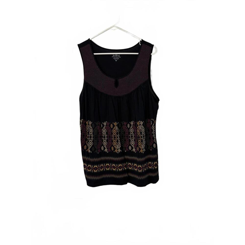 Charter Club Women's Bohemian Style Tank Top - Size XL